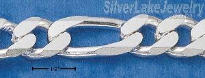 22" Sterling Silver 280 Figaroa Chain (10 mm)
