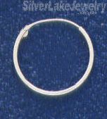 Sterling Silver 18mm Endless Hoop Earrings 1mm tubing
