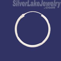 Sterling Silver 40mm Endless Hoop Earrings 3mm tubing