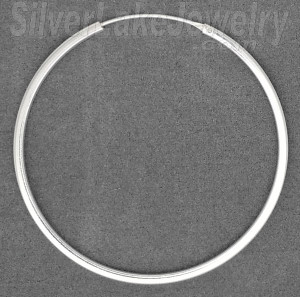 Sterling Silver 38mm Square Stock Endless Hoop Earrings 1.5mm tu