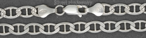 16" Sterling Silver Marina Mariner Chain 5.4mm Diamond-cut One Side Plain Other