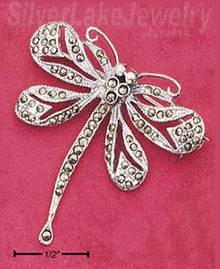 Sterling Silver Marcasite Dragonfly Pin
