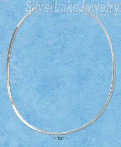 Sterling Silver 15" High Polish 4mm Oval Collar