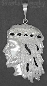 Sterling Silver DC Big Jesus Christ Face Charm Pendant