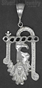Sterling Silver Diamond-cut Big Jesus Christ Face Large Charm Pendant