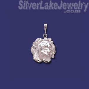 Sterling Silver DC Lion Head Charm Pendant