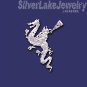 Sterling Silver DC Big Winged Dragon Charm Pendant
