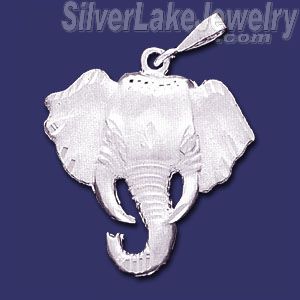 Sterling Silver DC Big Elephant Head Charm Pendant
