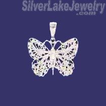 Sterling Silver DC Filigree Butterfly Charm Pendant