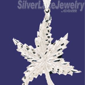 Sterling Silver DC Big Marijuana Pot Leaf Charm Pendant