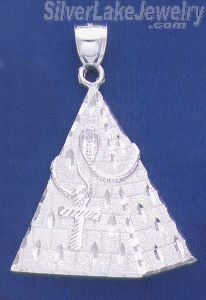 Sterling Silver DC Big Egyptian Pyramid w/Cobra & Ankh Charm Pen