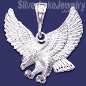 Sterling Silver DC Big Striking Eagle Charm Pendant