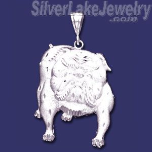 Sterling Silver DC Huge Big Bulldog Charm Pendant