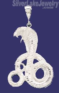 Sterling Silver DC Very Big Snake Cobra Charm Pendant