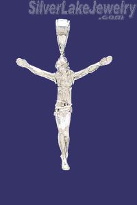 Sterling Silver DC Big Jesus Christ Crucifix Charm Pendant