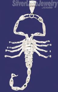 Sterling Silver DC Very Big Scorpion Charm Pendant