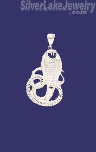 Sterling Silver DC Big Snake Cobra Charm Pendant