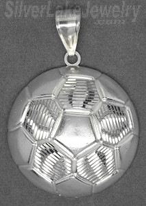 Sterling Silver Large DC Football Soccer ball Charm Pendant