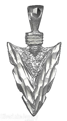 Sterling Silver Diamond-Cut Arrowhead Charm Pendant