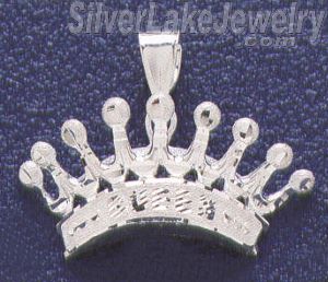 Sterling Silver DC Big Crown 'QUEEN' Charm Pendant