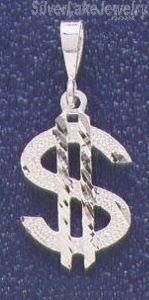 Sterling Silver DC Dollar Money Sign Charm Pendant