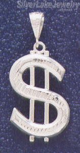 Sterling Silver DC Dollar Money Sign Charm Pendant