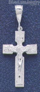Sterling Silver Dia-Cut Cross Charm Pendant