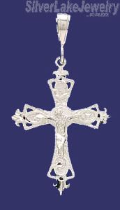 Sterling Silver Dia-Cut Cross Charm Pendant