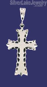 Sterling Silver Dia-Cut Cross Charm Pendant