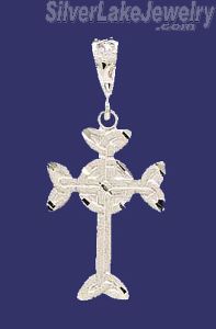 Sterling Silver Dia-Cut Cross Charm Pendant