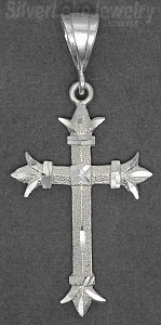 Sterling Silver Dia-Cut Cross Charm Pendant