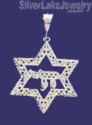 Sterling Silver DC Star of David w/Chai Charm Pendant