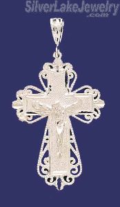 Sterling Silver DC Big Cross Crucifix Charm Pendant