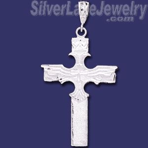 Sterling Silver Diamond-Cut Big Cross Charm Pendant