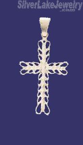 Sterling Silver DC Filigree Cross Charm Pendant