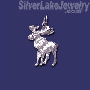 Sterling Silver Moose Elk Animal Charm Pendant