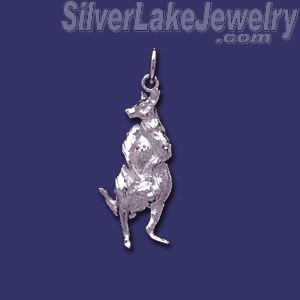 Sterling Silver Kangaroo w/Baby in Pouch Animal Charm Pendant