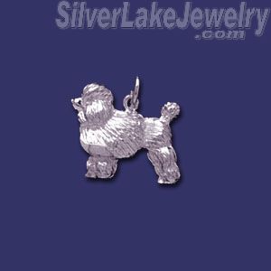 Sterling Silver Poodle Dog Animal Charm Pendant