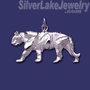 Sterling Silver Tiger Feline Animal Charm Pendant