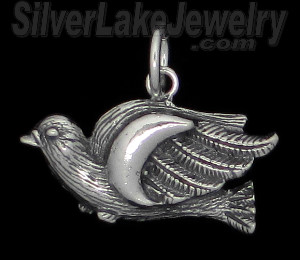 Sterling Silver Dove Bird Charm Pendant