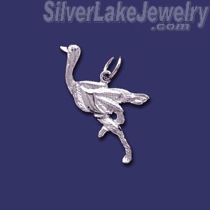 Sterling Silver Ostrich Animal Charm Pendant