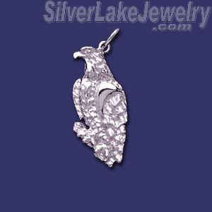 Sterling Silver Eagle on Branch Animal Charm Pendant