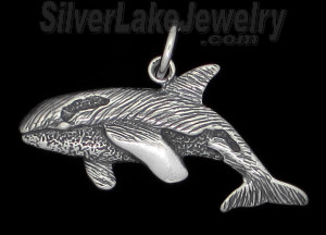 Sterling Silver Orca Killer Whale Animal Charm Pendant