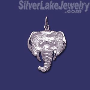 Sterling Silver Elephant Head Animal Charm Pendant