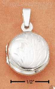 Sterling Silver Extra Small Etched Round Locket