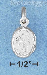 Sterling Silver Etched Oval Locket