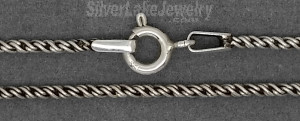 18" Sterling Silver Antiqued Rope Chain 1.6mm