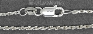 16" Sterling Silver Solid Diamond-cut Rope Chain 1.5mm
