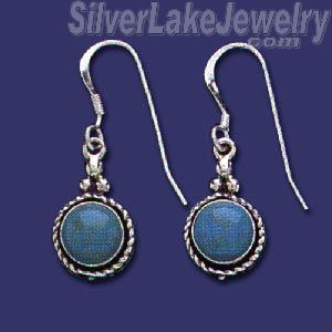 Sterling Silver Genuine American Indian Turquoise Earrings