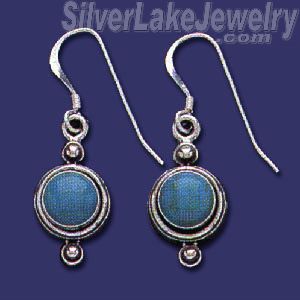 Sterling Silver Genuine American Indian Turquoise Earrings